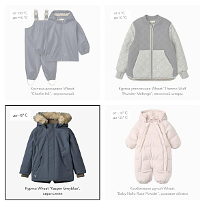 Куртка Wheat "Kasper Greyblue", серо-синяя